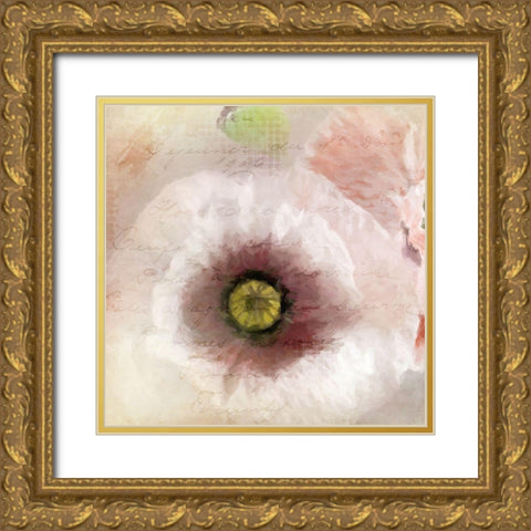 Poppy 1 Gold Ornate Wood Framed Art Print with Double Matting by Allen, Kimberly
