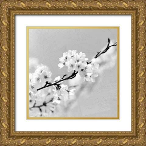 Postcard Magnolia 2 Gold Ornate Wood Framed Art Print with Double Matting by Kimberly, Allen
