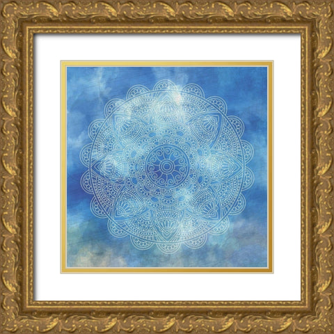 Deep Blue Mandala 1 Gold Ornate Wood Framed Art Print with Double Matting by Kimberly, Allen