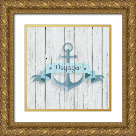 Voyager 1 Gold Ornate Wood Framed Art Print with Double Matting by Kimberly, Allen