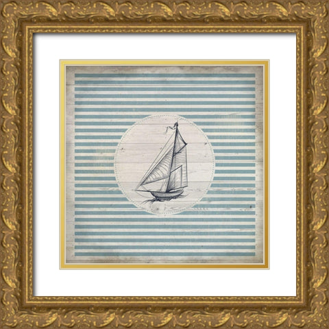 Lets Sail  2 Gold Ornate Wood Framed Art Print with Double Matting by Kimberly, Allen