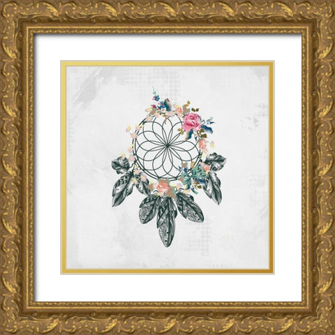 Dreamcatcher 1 Gold Ornate Wood Framed Art Print with Double Matting by Kimberly, Allen