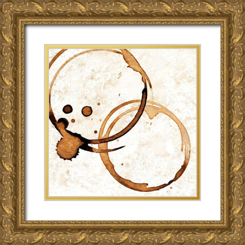 Copper Circles 1 Gold Ornate Wood Framed Art Print with Double Matting by Allen, Kimberly