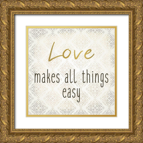 Faith Hope Love 3 Gold Ornate Wood Framed Art Print with Double Matting by Kimberly, Allen