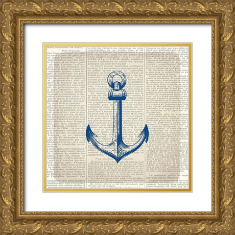 Newspaper Coast 2 Gold Ornate Wood Framed Art Print with Double Matting by Kimberly, Allen