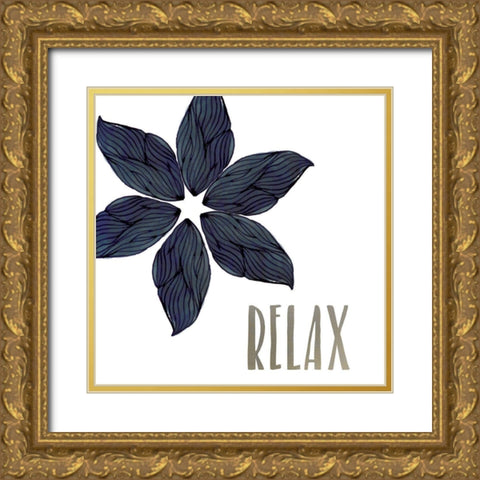 Relaxing 1 Gold Ornate Wood Framed Art Print with Double Matting by Kimberly, Allen