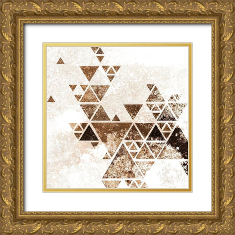 Triangles in Copper 2 Gold Ornate Wood Framed Art Print with Double Matting by Allen, Kimberly