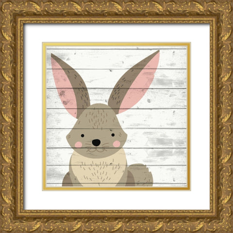 Woodland Creatures 4 Gold Ornate Wood Framed Art Print with Double Matting by Allen, Kimberly