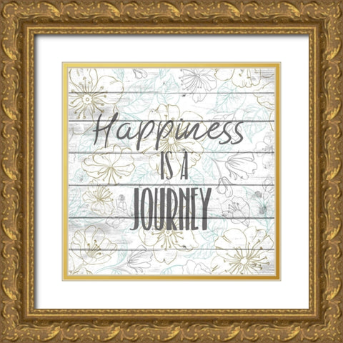 Happiness 1 Gold Ornate Wood Framed Art Print with Double Matting by Kimberly, Allen