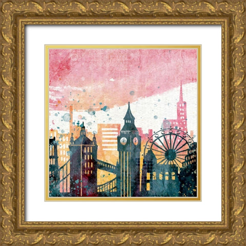 All Around the World 1 Gold Ornate Wood Framed Art Print with Double Matting by Kimberly, Allen
