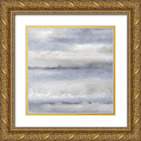 Soft Layers Of Blue 1 Gold Ornate Wood Framed Art Print with Double Matting by Allen, Kimberly