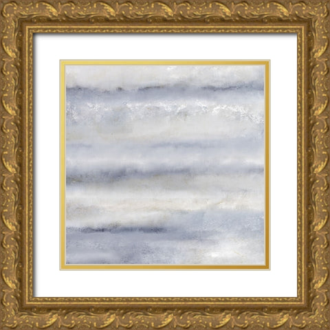 Soft Layers Of Blue 2 Gold Ornate Wood Framed Art Print with Double Matting by Allen, Kimberly