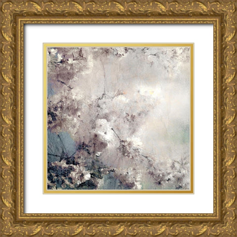 Dreaming of Cherry Blossoms Square Gold Ornate Wood Framed Art Print with Double Matting by Kimberly, Allen