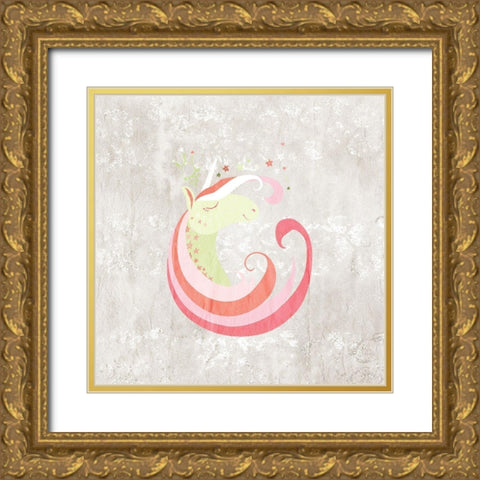 Dreaming Unicorns 1 Gold Ornate Wood Framed Art Print with Double Matting by Kimberly, Allen