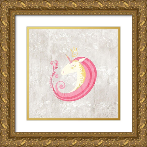 Dreaming Unicorns 2 Gold Ornate Wood Framed Art Print with Double Matting by Kimberly, Allen