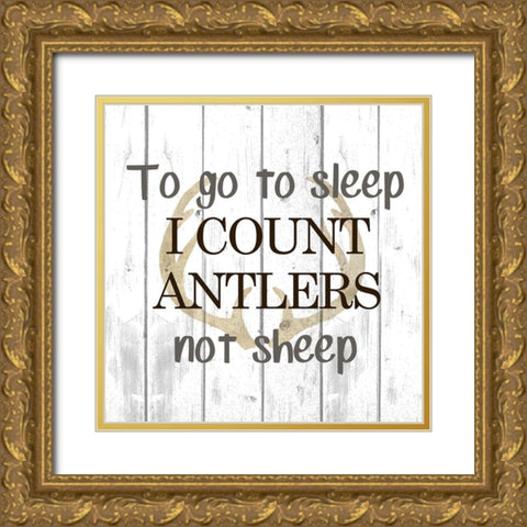 Counting Antlers 2 Gold Ornate Wood Framed Art Print with Double Matting by Kimberly, Allen