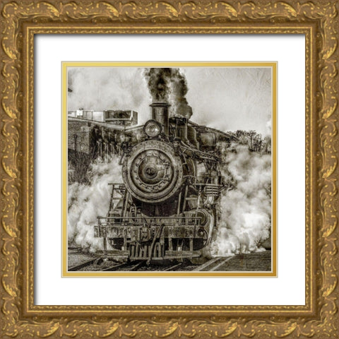 Along the Tracks 2 Gold Ornate Wood Framed Art Print with Double Matting by Kimberly, Allen