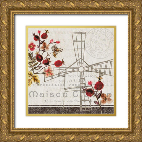 Paris Mon Amour 3 Gold Ornate Wood Framed Art Print with Double Matting by Kimberly, Allen