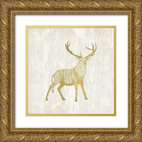Forest Animals 1 Gold Ornate Wood Framed Art Print with Double Matting by Kimberly, Allen