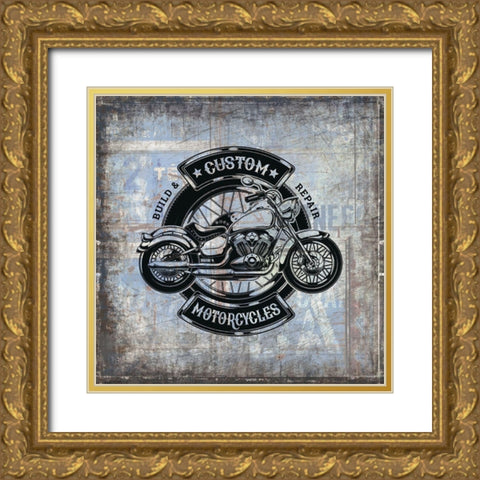 American Motorcycle 3 Gold Ornate Wood Framed Art Print with Double Matting by Kimberly, Allen