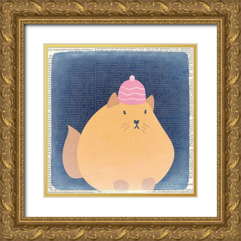 Quirky Cats 3 Gold Ornate Wood Framed Art Print with Double Matting by Kimberly, Allen