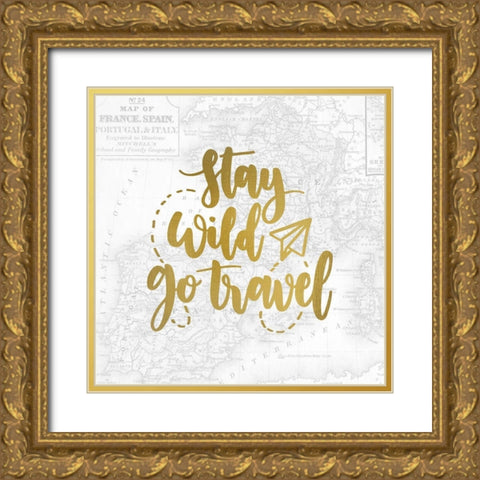 Go Travel 2 Gold Ornate Wood Framed Art Print with Double Matting by Kimberly, Allen