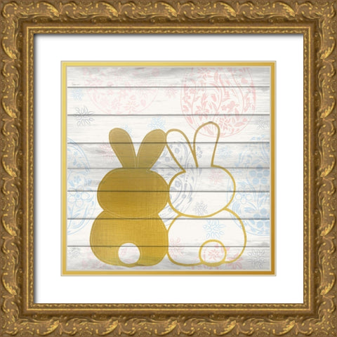 Bunny Love 1 Gold Ornate Wood Framed Art Print with Double Matting by Kimberly, Allen