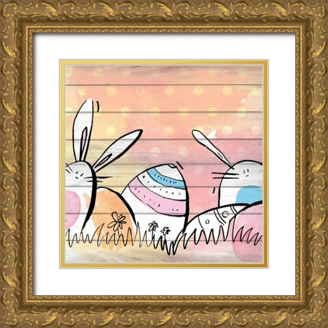 Searching for Eggs 1 Gold Ornate Wood Framed Art Print with Double Matting by Kimberly, Allen