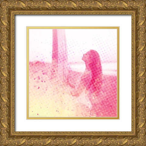 Surfer Girl 3 Gold Ornate Wood Framed Art Print with Double Matting by Kimberly, Allen