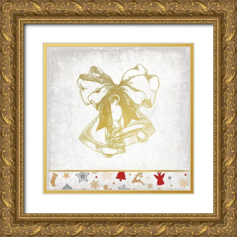 Christmas Jingle 3 Gold Ornate Wood Framed Art Print with Double Matting by Kimberly, Allen