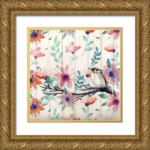 On the Branch 1 Gold Ornate Wood Framed Art Print with Double Matting by Kimberly, Allen