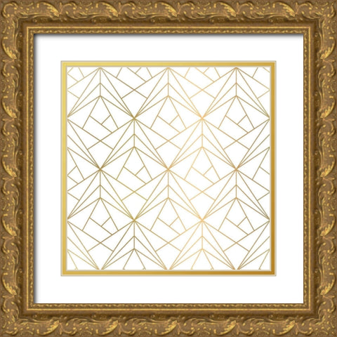 Newspaper Christmas  Pattern 1 Gold Ornate Wood Framed Art Print with Double Matting by Kimberly, Allen