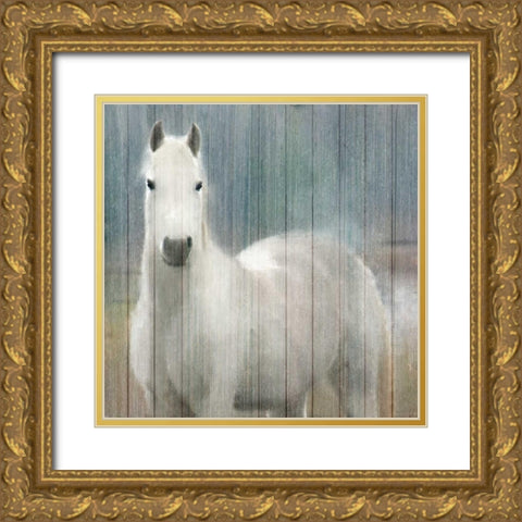 Serenity White Gold Ornate Wood Framed Art Print with Double Matting by Allen, Kimberly