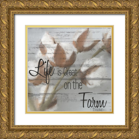 Life is Great on the Farm Gold Ornate Wood Framed Art Print with Double Matting by Allen, Kimberly