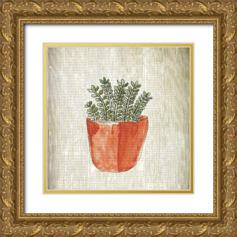 Spring Cactus 2 Gold Ornate Wood Framed Art Print with Double Matting by Kimberly, Allen
