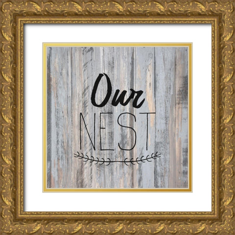 Our Nest Gold Ornate Wood Framed Art Print with Double Matting by Allen, Kimberly