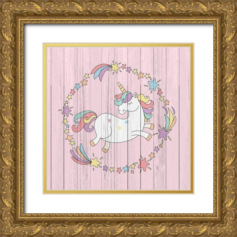 Unicorns 1 Gold Ornate Wood Framed Art Print with Double Matting by Kimberly, Allen