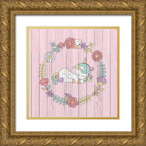 Unicorns 3 Gold Ornate Wood Framed Art Print with Double Matting by Kimberly, Allen