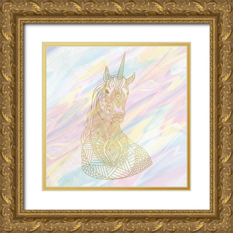 Unicorn Dreaming 1 Gold Ornate Wood Framed Art Print with Double Matting by Kimberly, Allen