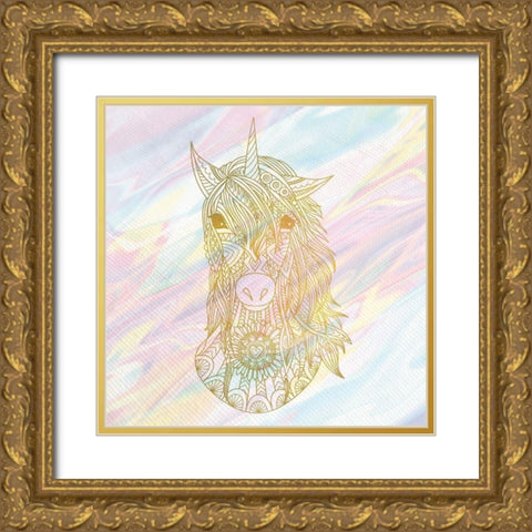Unicorn Dreaming 2 Gold Ornate Wood Framed Art Print with Double Matting by Kimberly, Allen