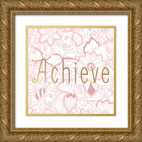 Blush Pink 3 Gold Ornate Wood Framed Art Print with Double Matting by Kimberly, Allen