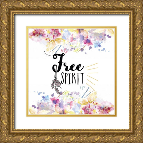 Wild and Free 4 Gold Ornate Wood Framed Art Print with Double Matting by Kimberly, Allen