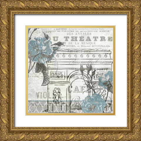 Paris Country 2 Gold Ornate Wood Framed Art Print with Double Matting by Kimberly, Allen