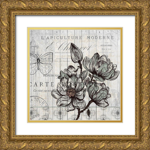 Country Magnolia 1 Gold Ornate Wood Framed Art Print with Double Matting by Kimberly, Allen