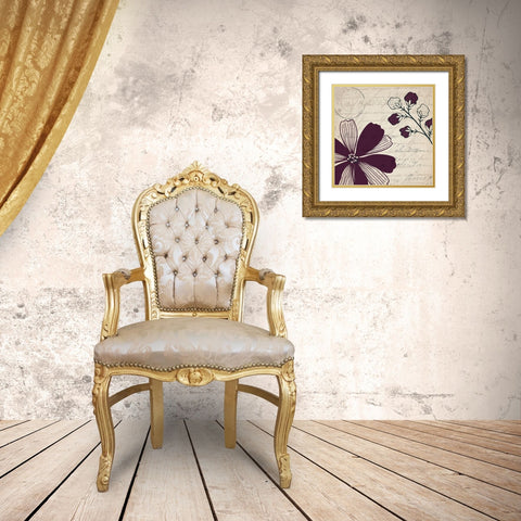 Plum Square 1 Gold Ornate Wood Framed Art Print with Double Matting by Kimberly, Allen
