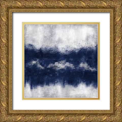 Indigo Tones 2 Gold Ornate Wood Framed Art Print with Double Matting by Allen, Kimberly
