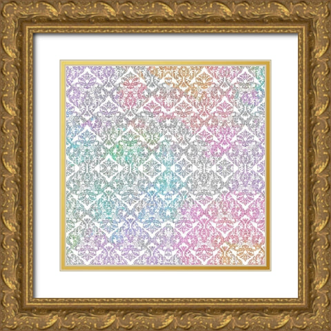 Watercolor Travel Pattern Gold Ornate Wood Framed Art Print with Double Matting by Kimberly, Allen