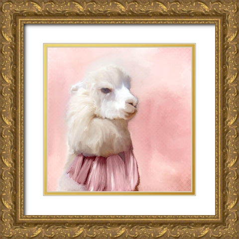 Pink Tassels Gold Ornate Wood Framed Art Print with Double Matting by Kimberly, Allen