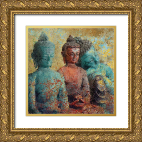 Serenity Row Gold Ornate Wood Framed Art Print with Double Matting by Kimberly, Allen