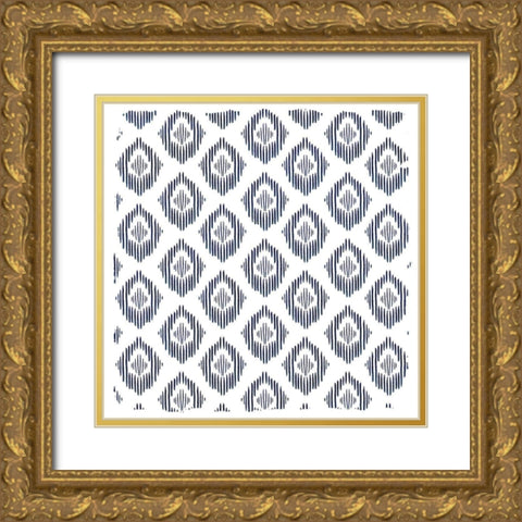 In Blue Squared 1 Gold Ornate Wood Framed Art Print with Double Matting by Kimberly, Allen